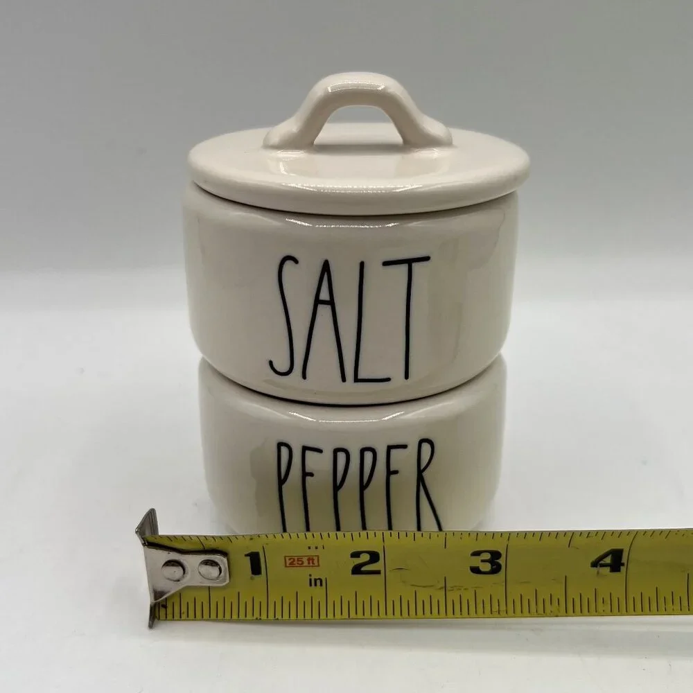Rae Dunn by Magenta NEW Salt & Pepper Stacking Cellar Set Artisan Collection